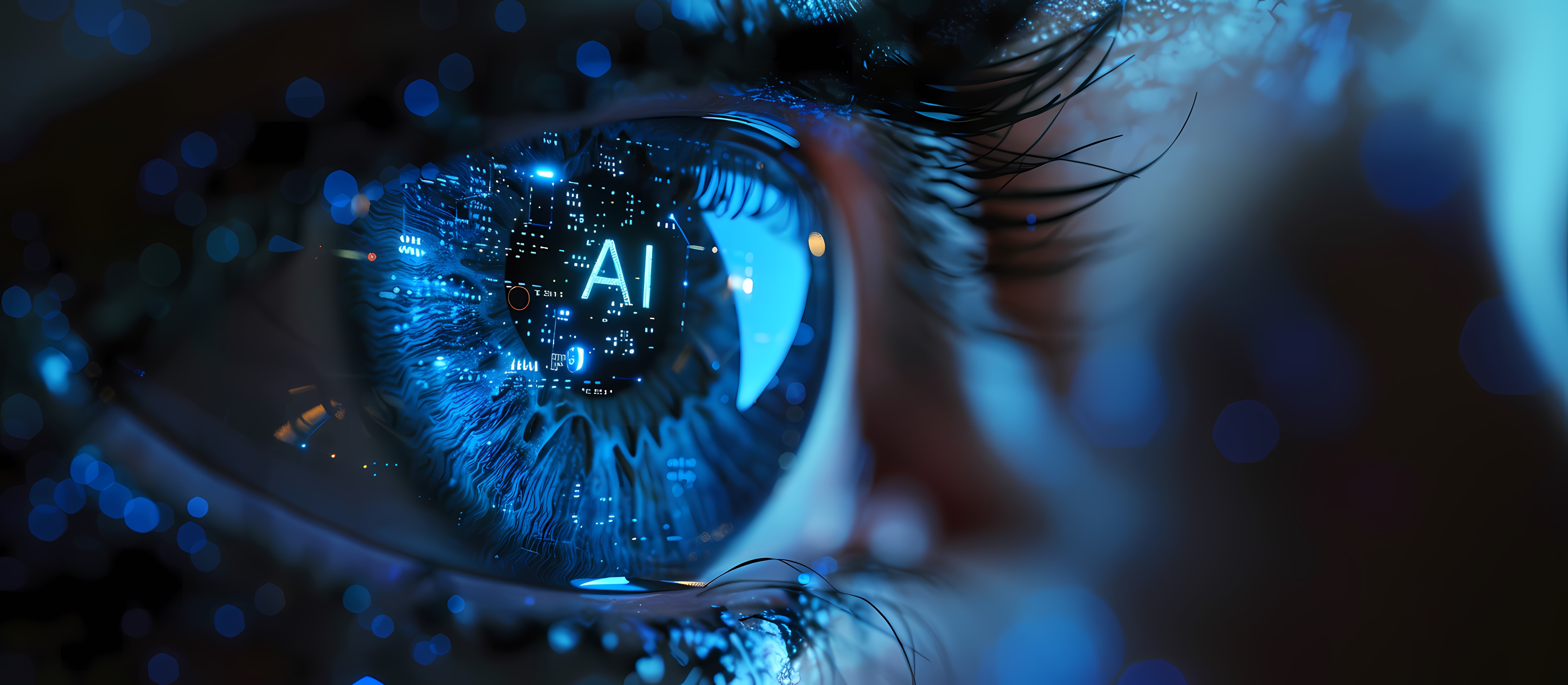 AI technology visualization in human eye