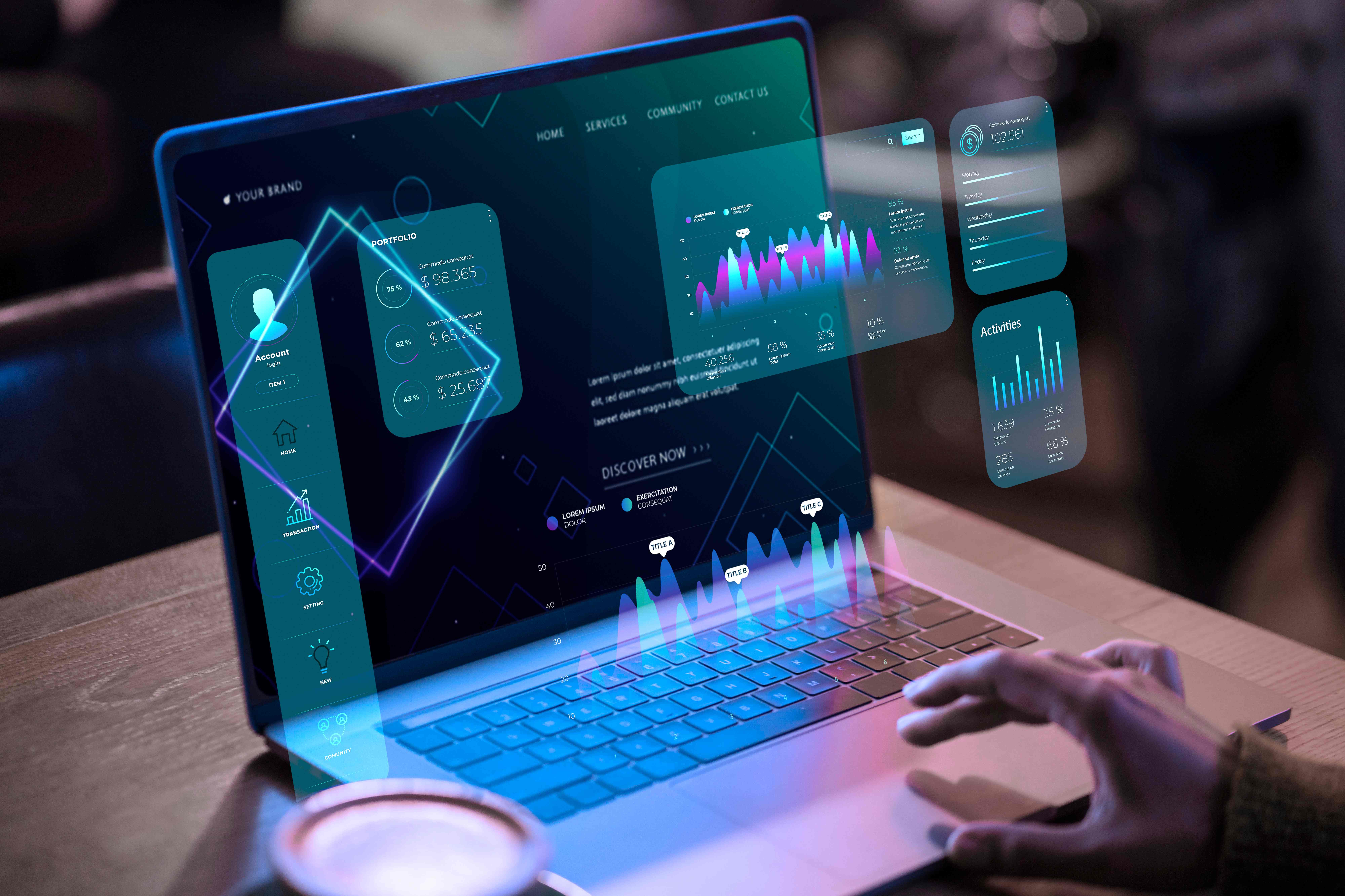 Data analytics dashboard interface design
